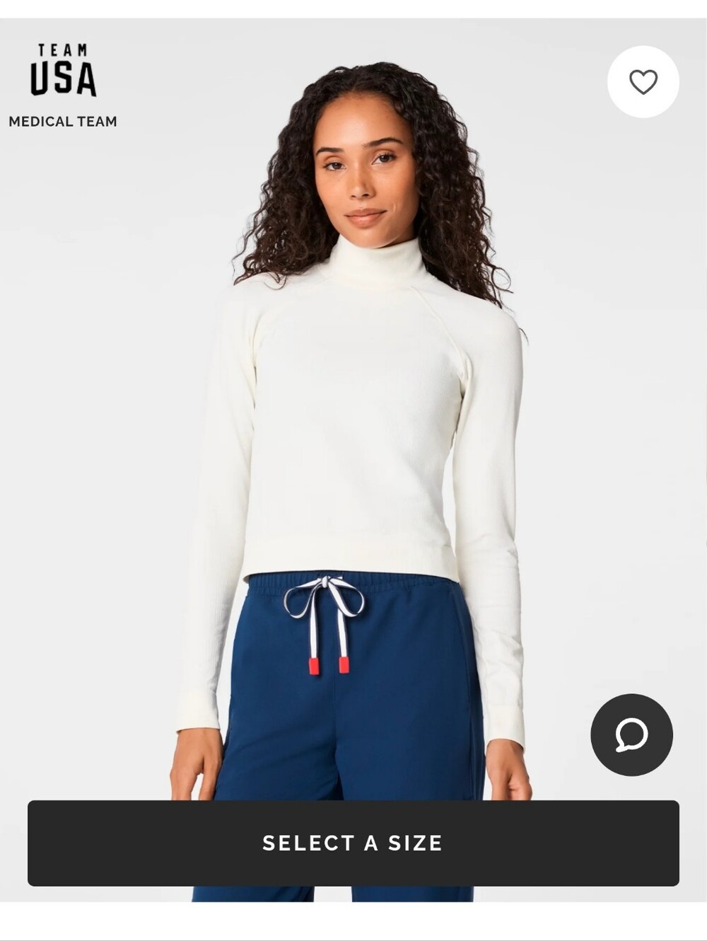 FIGS x Team USA Mock-Neck Long-Sleeve Underscrub - Size L